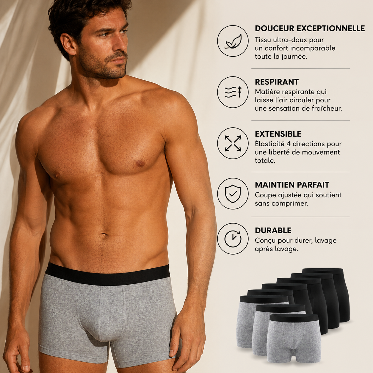 Boxer en  coton tricoté Premium